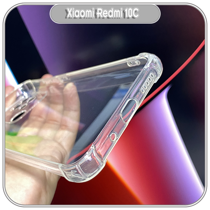 Ốp lưng cho Xiaomi Redmi 10C TPU Trong Suốt Che Camera, 4 góc chống sốc