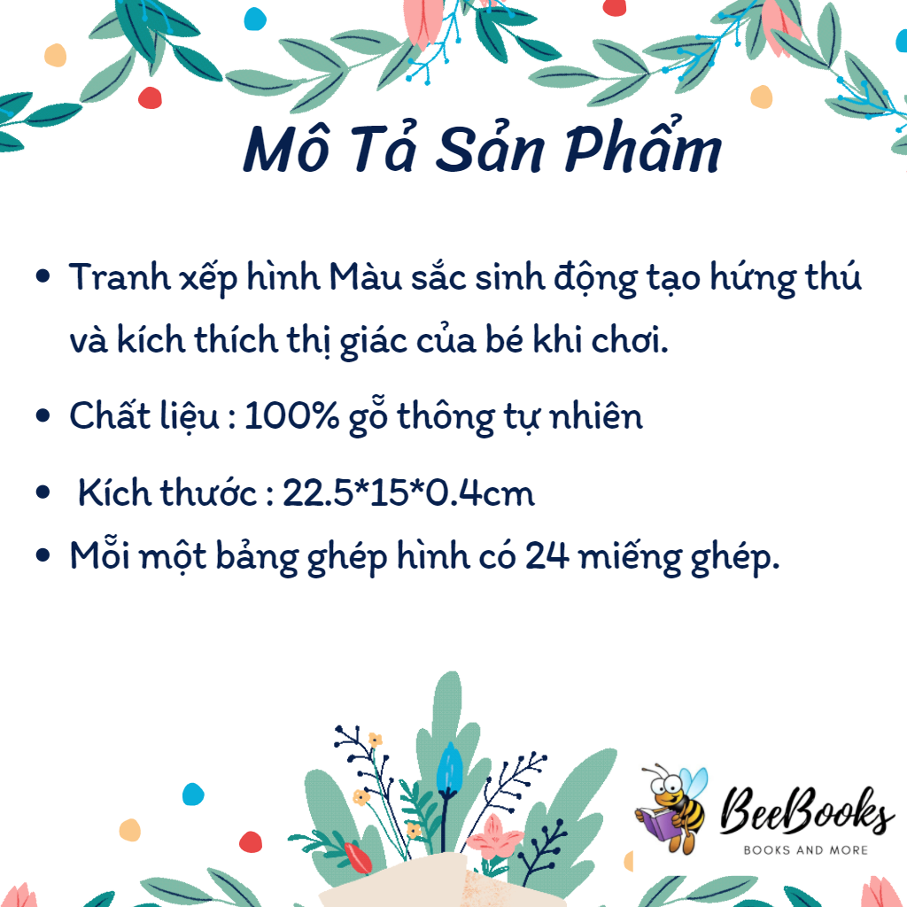 Tranh Ghép Gỗ 3D nhiều hình ngộ nghĩnh 24 mảnh cho bé từ 3-10 tuổi phát triển tư duy- Đồ chơi gỗ an toàn cho bé