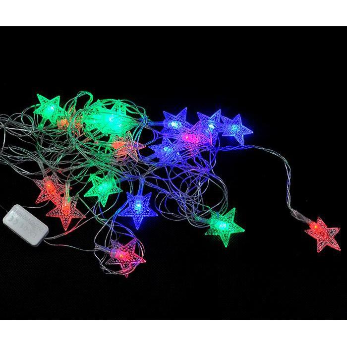 Dây Đèn Led Hình Ngôi Sao Chớp Nhiều Màu Dài 4m