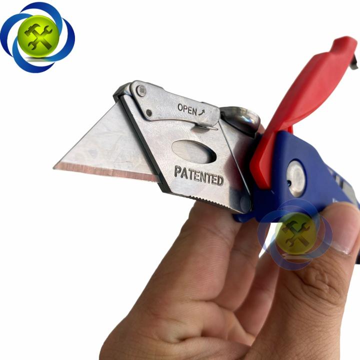 Dao rọc cáp Workpro WP211006 gấp gọn thân nhựa thay lưỡi nhanh