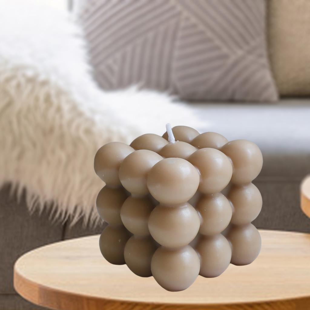 2/3x Cube Candle Soy Wax Small Living Room Decor Dessert Candle Photo Props