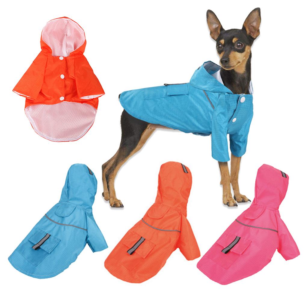 Fashion Pet Dog Waterproof Raincoat Hooded Jacket For Dogs Puppy
