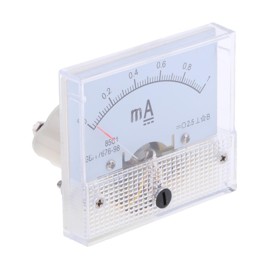 2Pcs DC Ammeter Analog Panel Meter Amp Meter Current Gauge Pointer Type E+F
