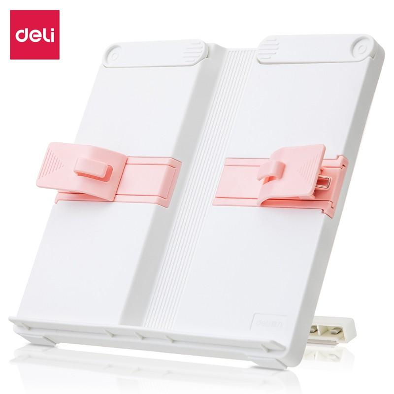 Giá đỡ sách, kẹp sách, đỡ điện thoại, ipad để bàn học Deli - Chống cận thị, chống gù lưng - Thiết kế thông minh tiện dụng dành cho bé - Màu xanh / màu hồng - 70531