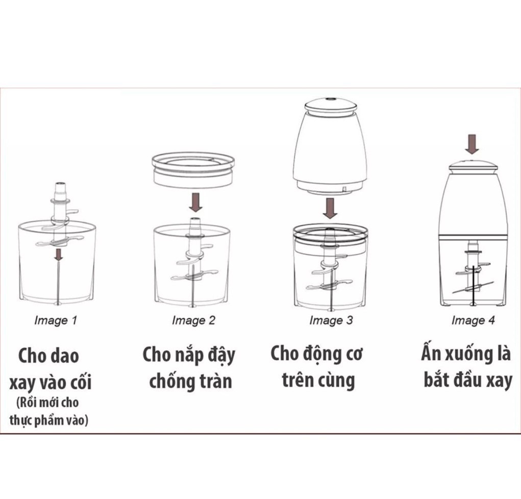 Máy xay sinh tố, máy xay thịt, xay tỏi ớt mini OSAKA đa năng 750ml - Máy say sinh tố mini cầm tay - Hàng chính hãng