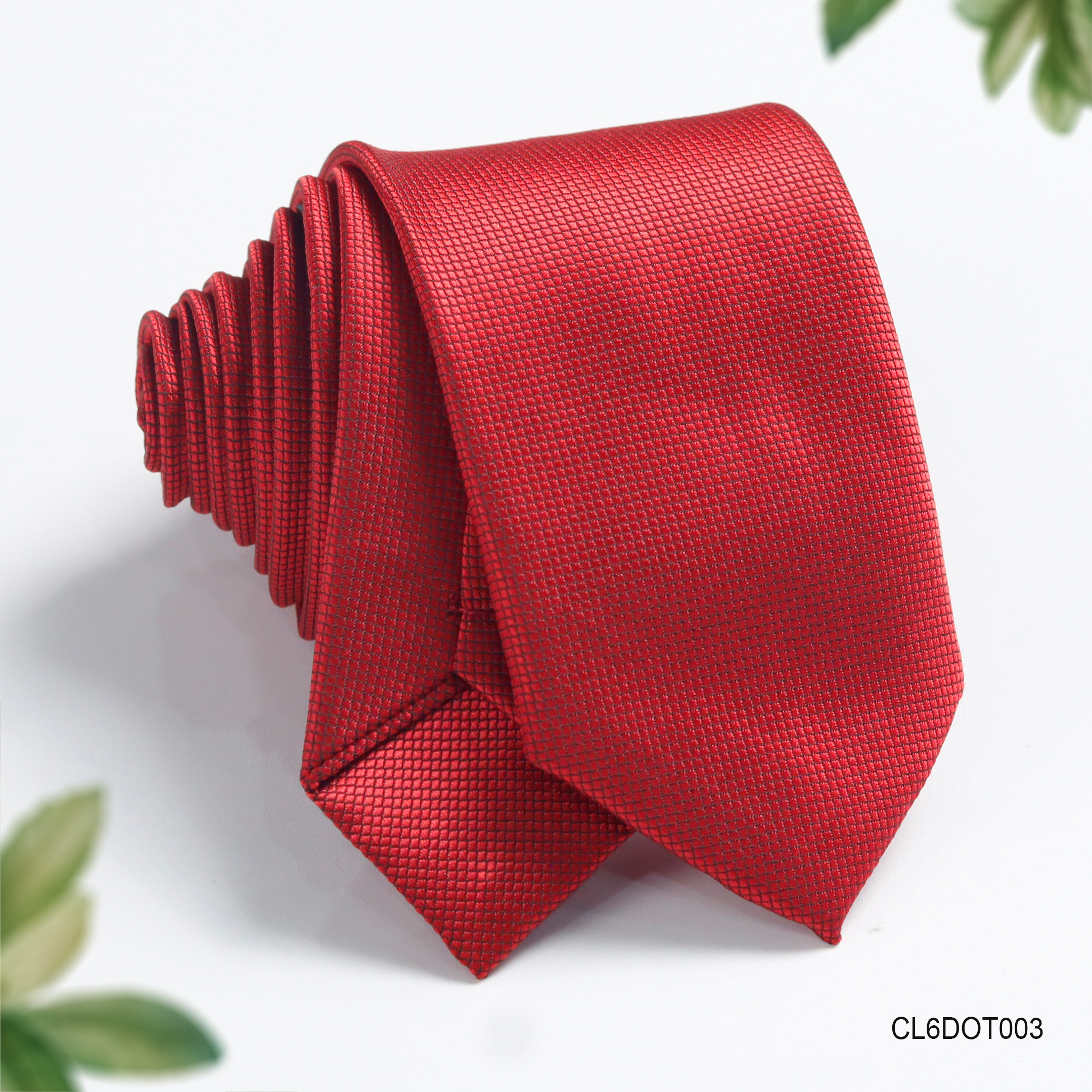 Cà vạt lụa tổng hợp bản nhỏ màu đỏ - Thomas Nguyen