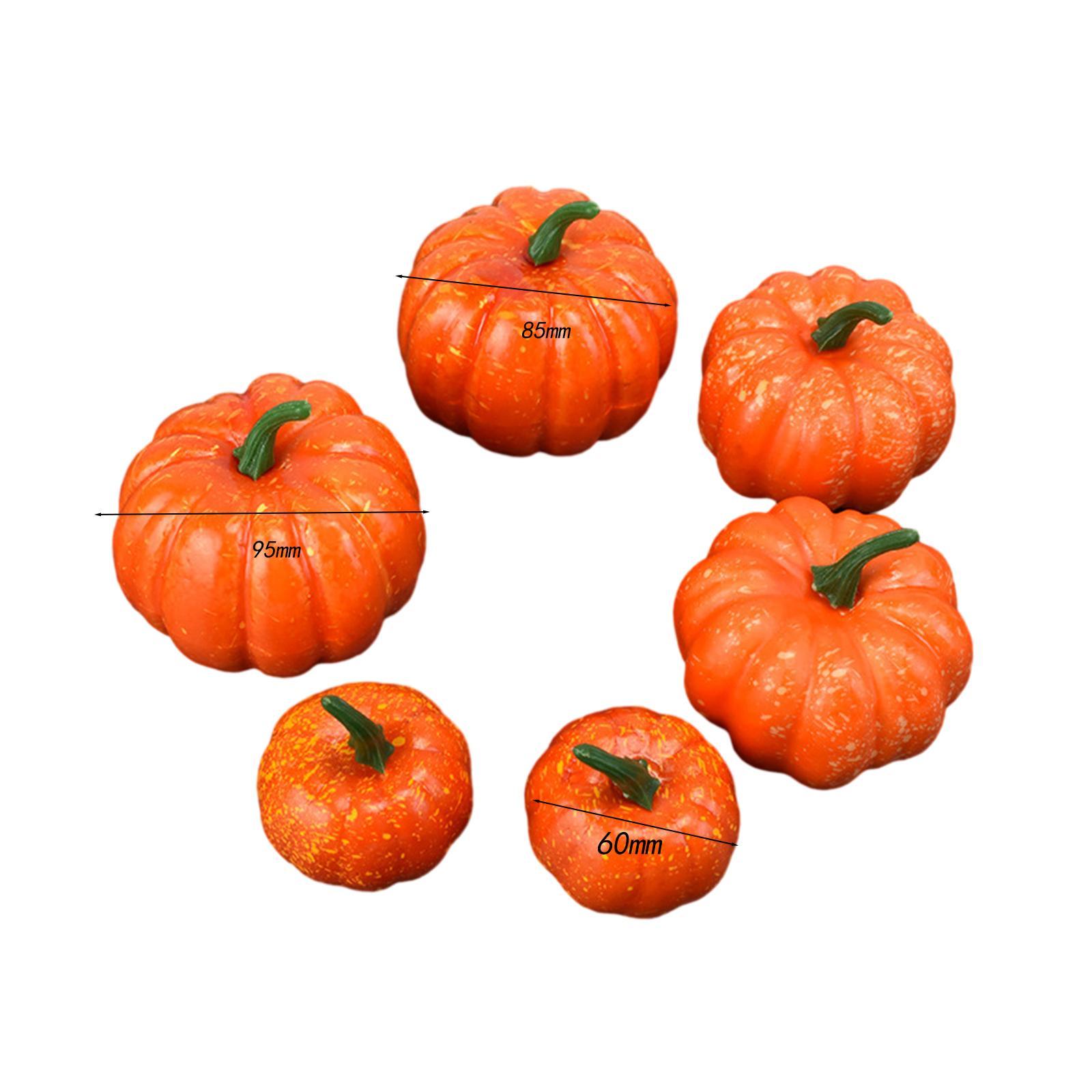 6 Pieces Fake Pumpkins Model Fake Foam Pumpkins for Halloween Fireplace Fall