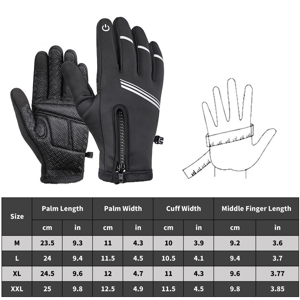 Găng tay mùa đông đi xe đạp ấm áp có thể vuốt màn hình cảm ứng tập thể thao, trượt tuyết ngoài trời