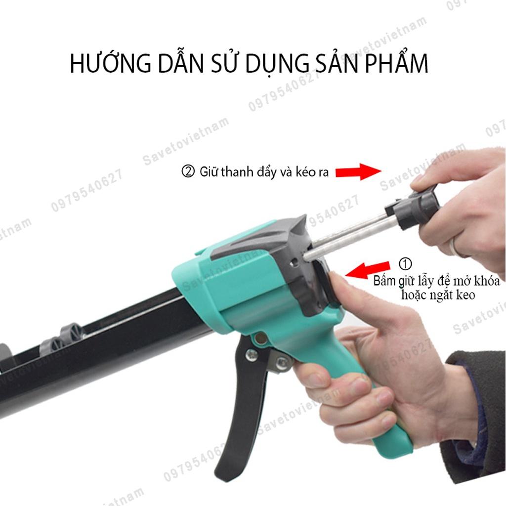 Súng bắn keo 2 thành phần, súng bơm keo chít mạch - dụng cụ bơm keo chà ron trợ lực cao cấp, bơm siêu nhẹ