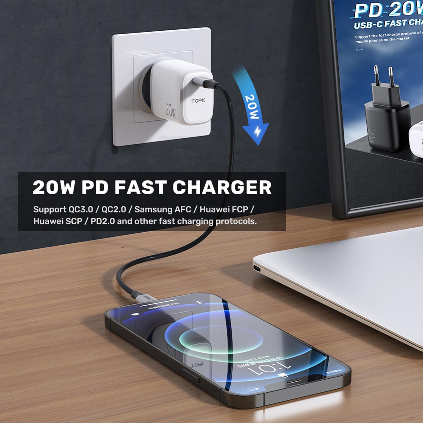 PD 20W Ports Wall Charger Block Adapter Fast Charging EU Plug