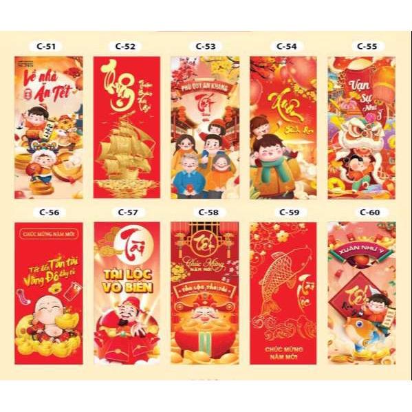 Combo 50 - 100 Bao Lixi 2022 Chúc mừng năm mới - Nhâm Dần