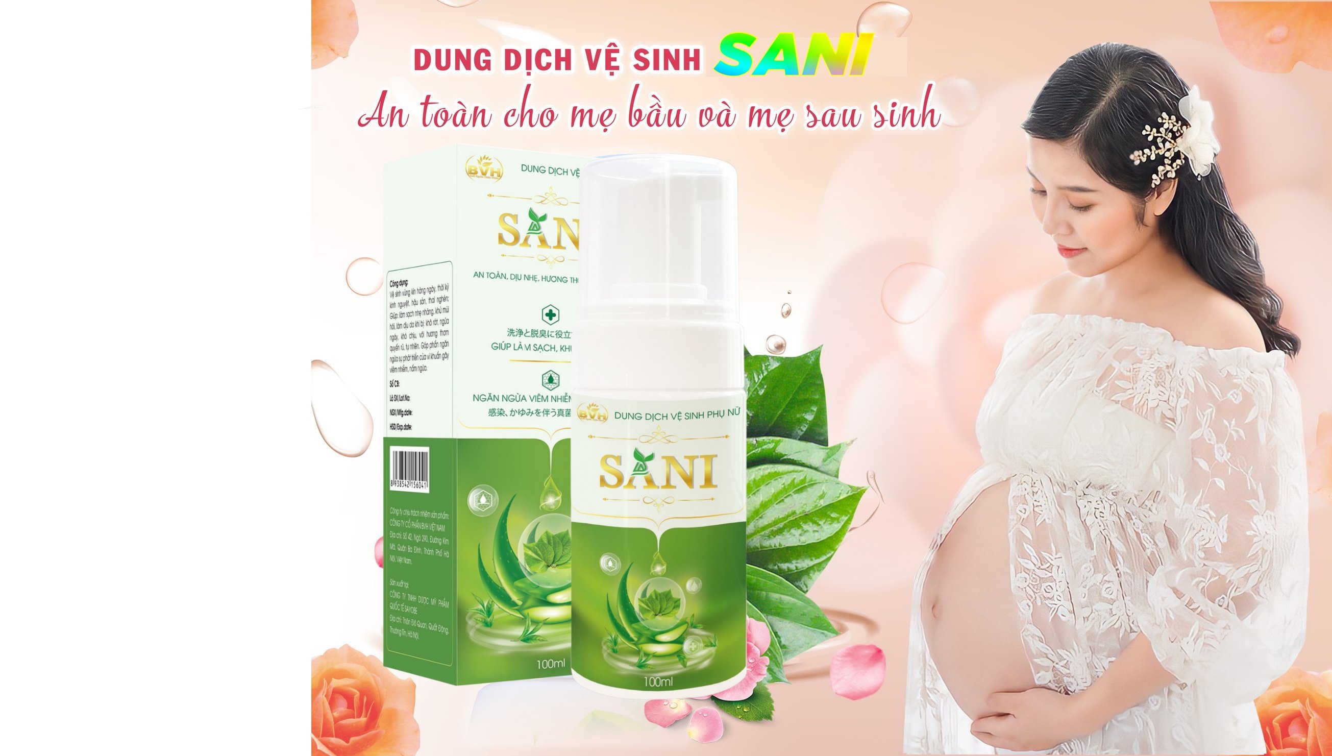 Dung Dịch Vệ Sinh  SANI Gel trầu Không 100ml Làm Hồng - Ngừa Nấm Ngứa Phụ Khoa An Toàn Bà Bầu Và Sau Sinh