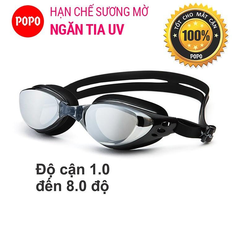 Kính bơi cận thị có độ từ 1.5 đến 8.0 POPO 610 kiếng bơi cận người lớn nam nữ chống UV, chống sương mờ