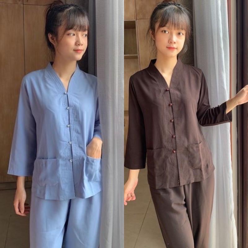 Đồ Lam Đi Chùa # Bà Lai Không Thêu # Đồ Bộ Nữ # Quần Áo Nữ