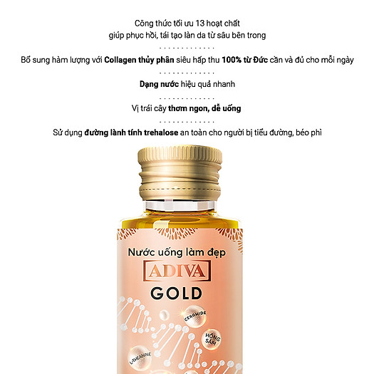 Nước uống làm đẹp Collagen ADIVA Gold (14 lọ x 30ml /hộp)