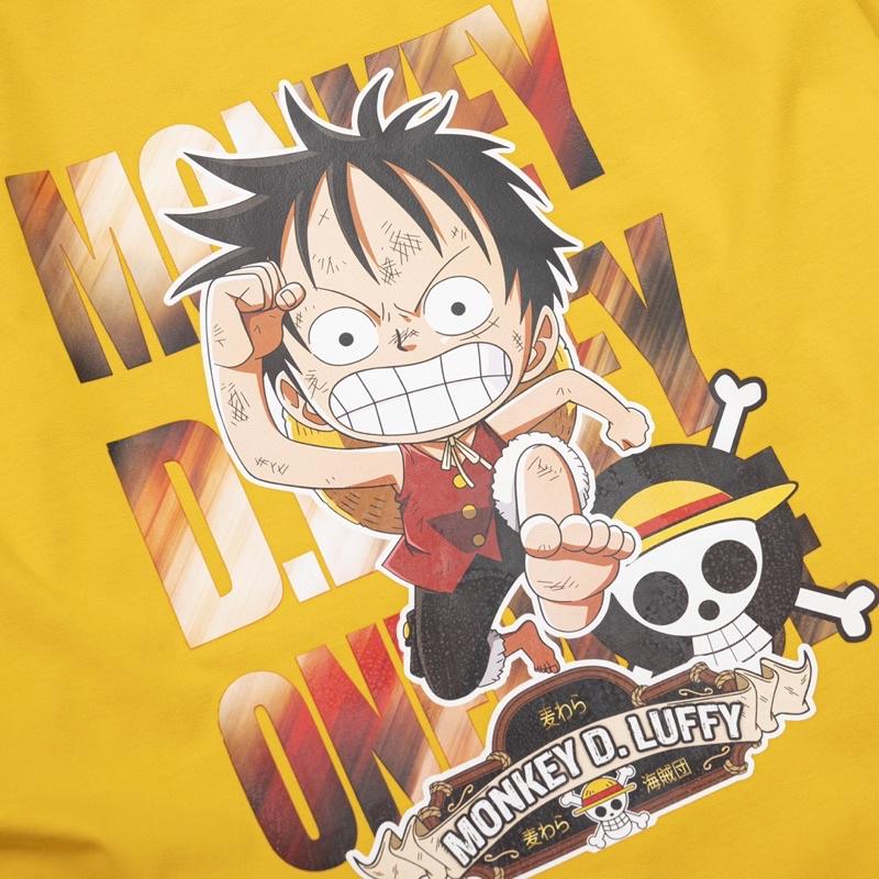 Áo Thun Luffy Chibi RUN Cotton 100% Cao Cấp