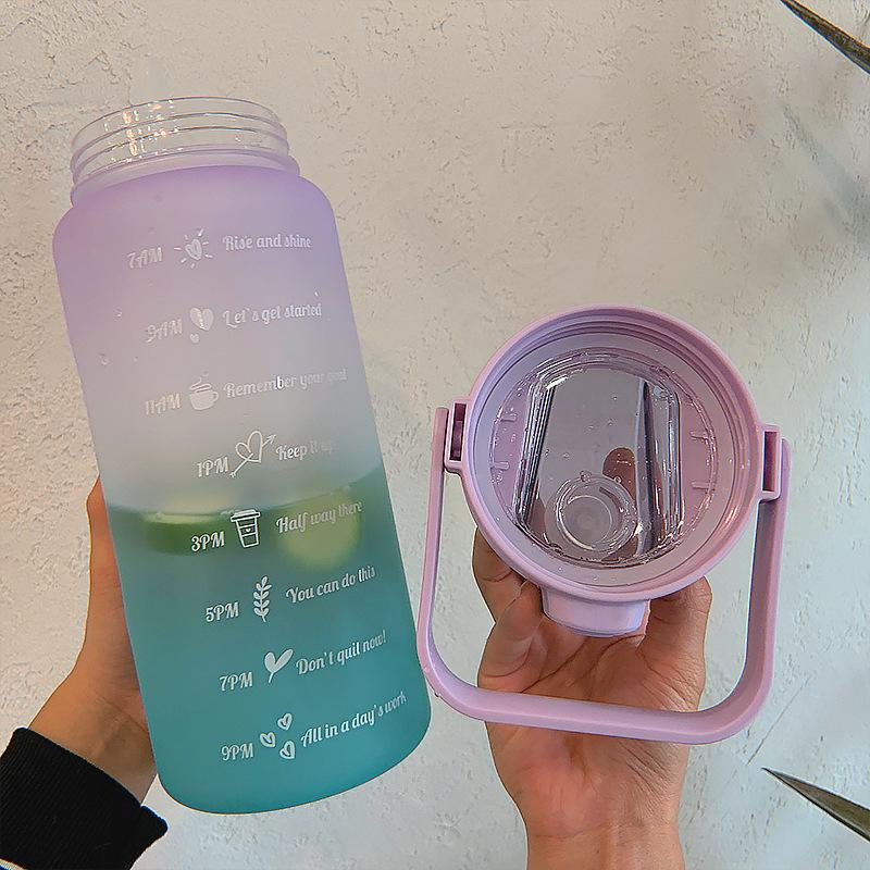 2L Lớn Bình Nước Dễ Thương Có Ống Hút Cho Bé Gái Thể Thao Nhiệt Drinkware Du Lịch Lsotherm Bình Kid Nước Uống Bầu Tập Gym cốc Nhựa