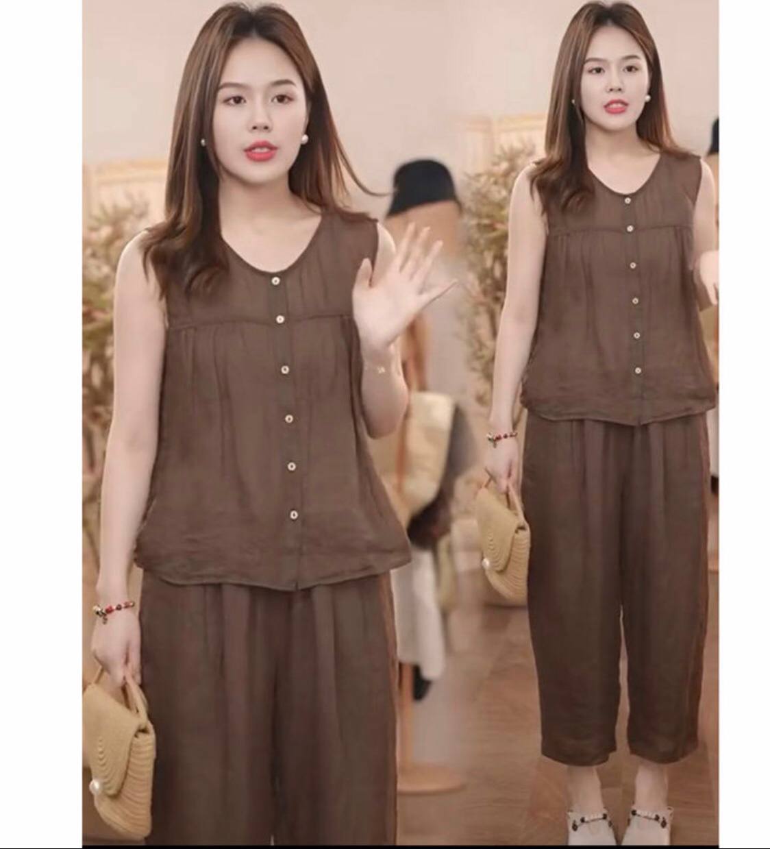 Đồ bộ nữ big size, chất liệu vải mát, form rộng thoải mái, quần áo trung niên sang, quý phái NeSa Shop