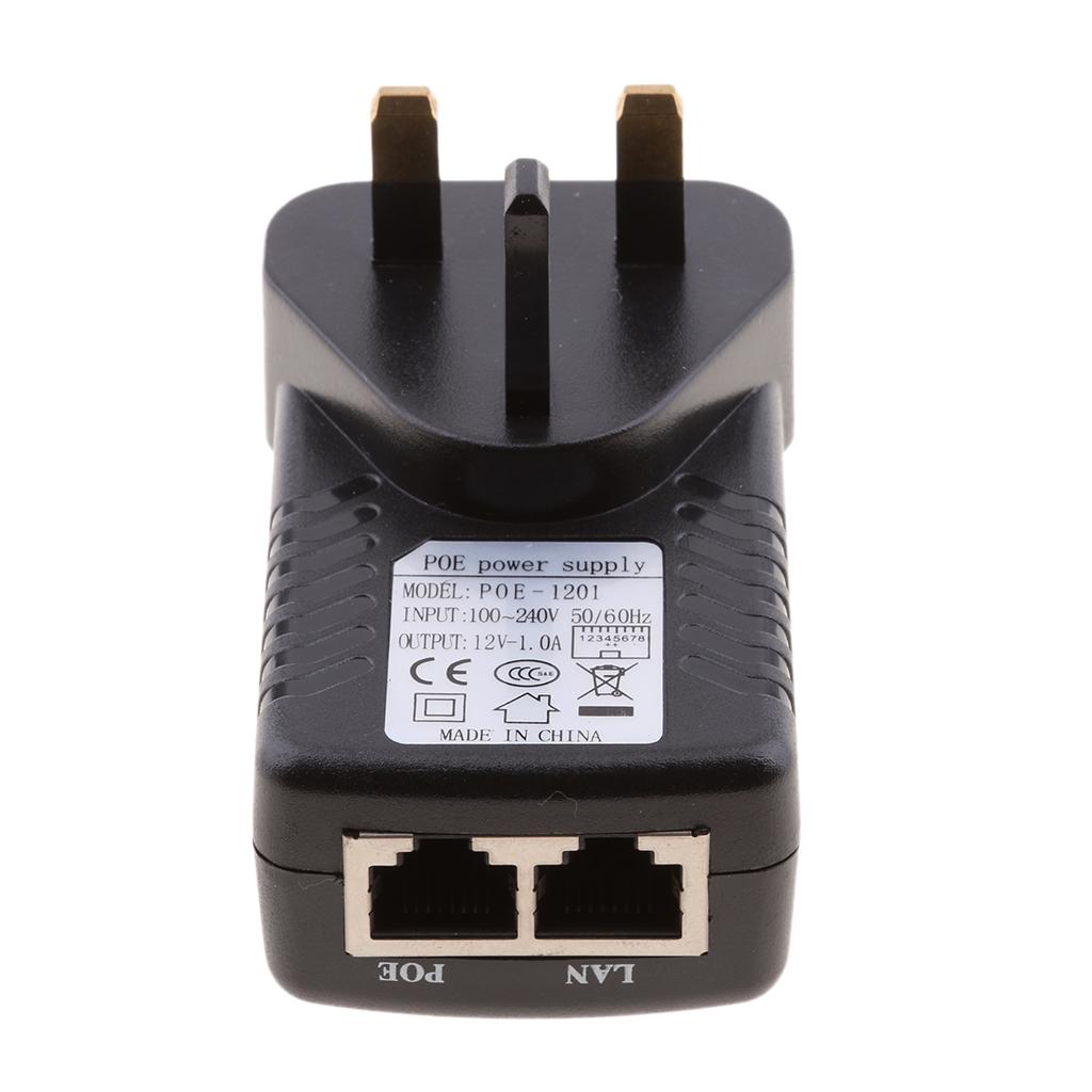 UK Plug 12V 1A Poe Power Supply For Networking Switch Router