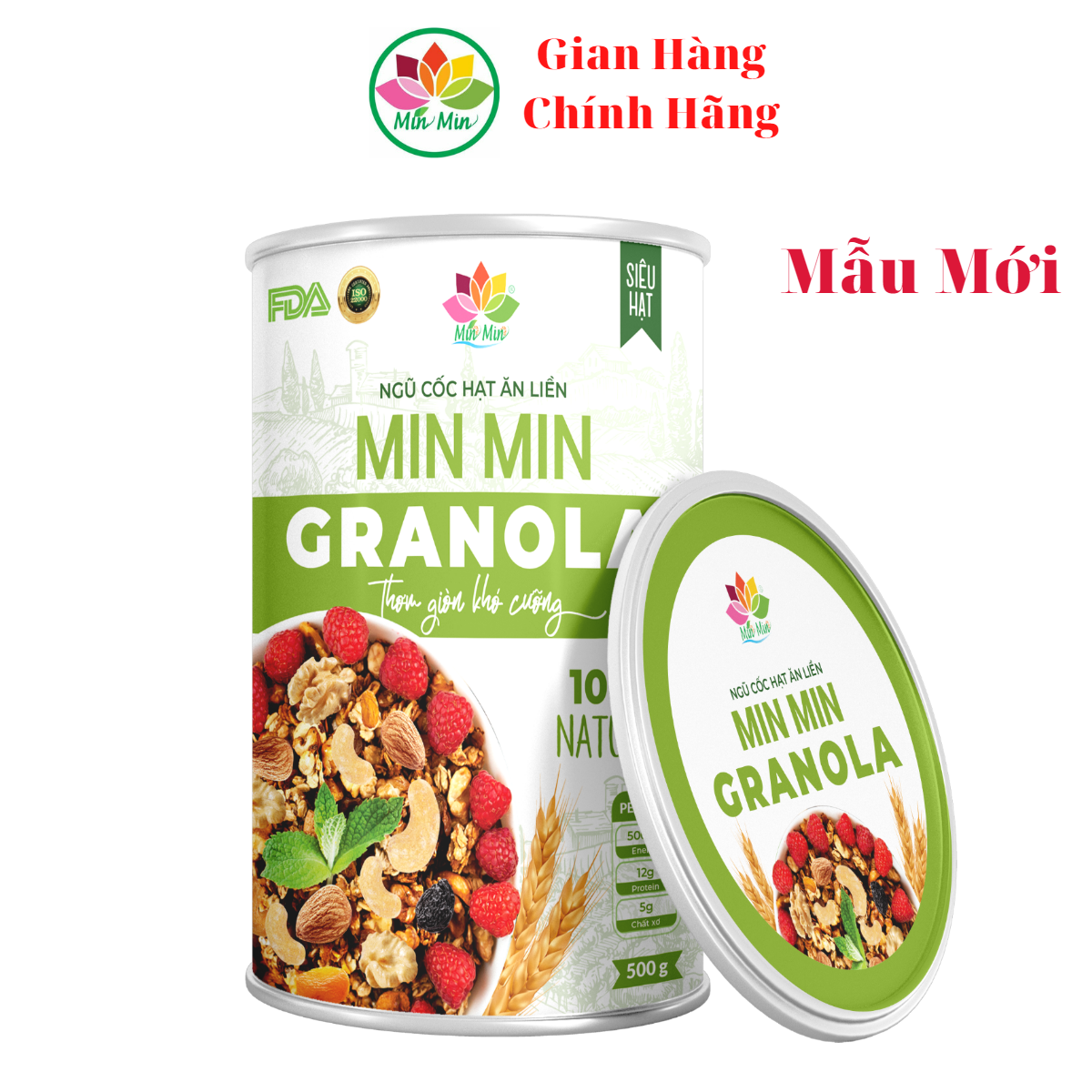 Hình ảnh Ngũ Cốc Hạt Min Min Ăn Liền GRANOLA _ Ngũ Cốc Ăn Liền Min Min Vị Truyền Thống _ ngũ cốc mix hoa quả xấy(1 hộp 500Gr)