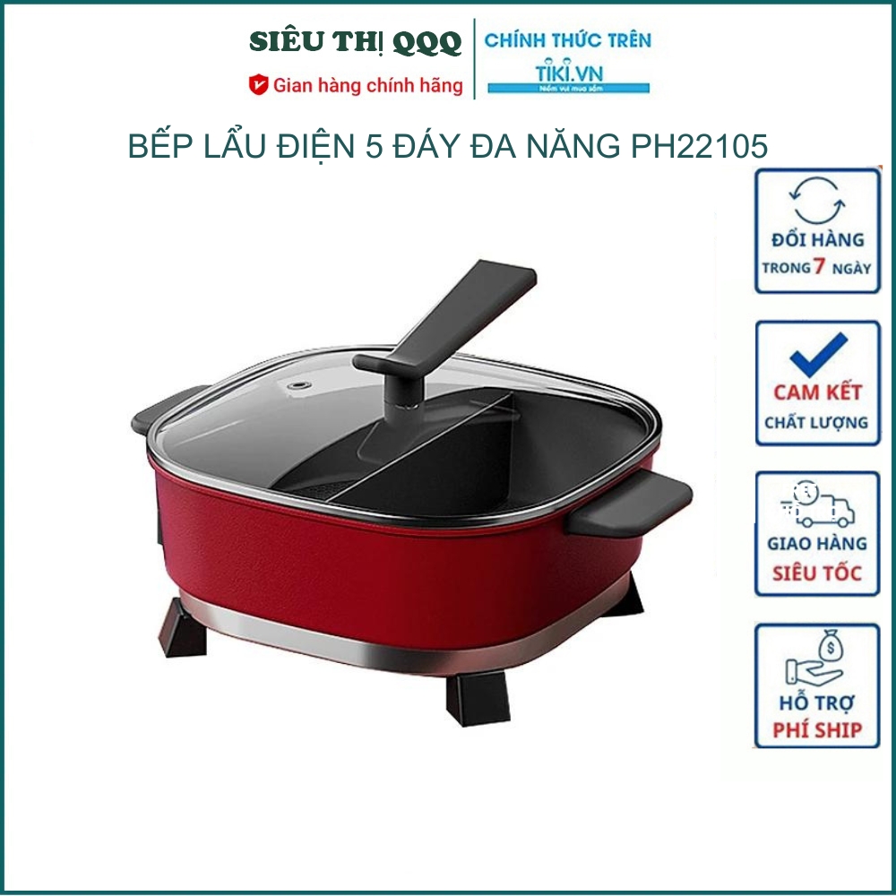 Bếp lẩu điện 2 ngăn cao cấp PH22105 - Hàng chính hãng