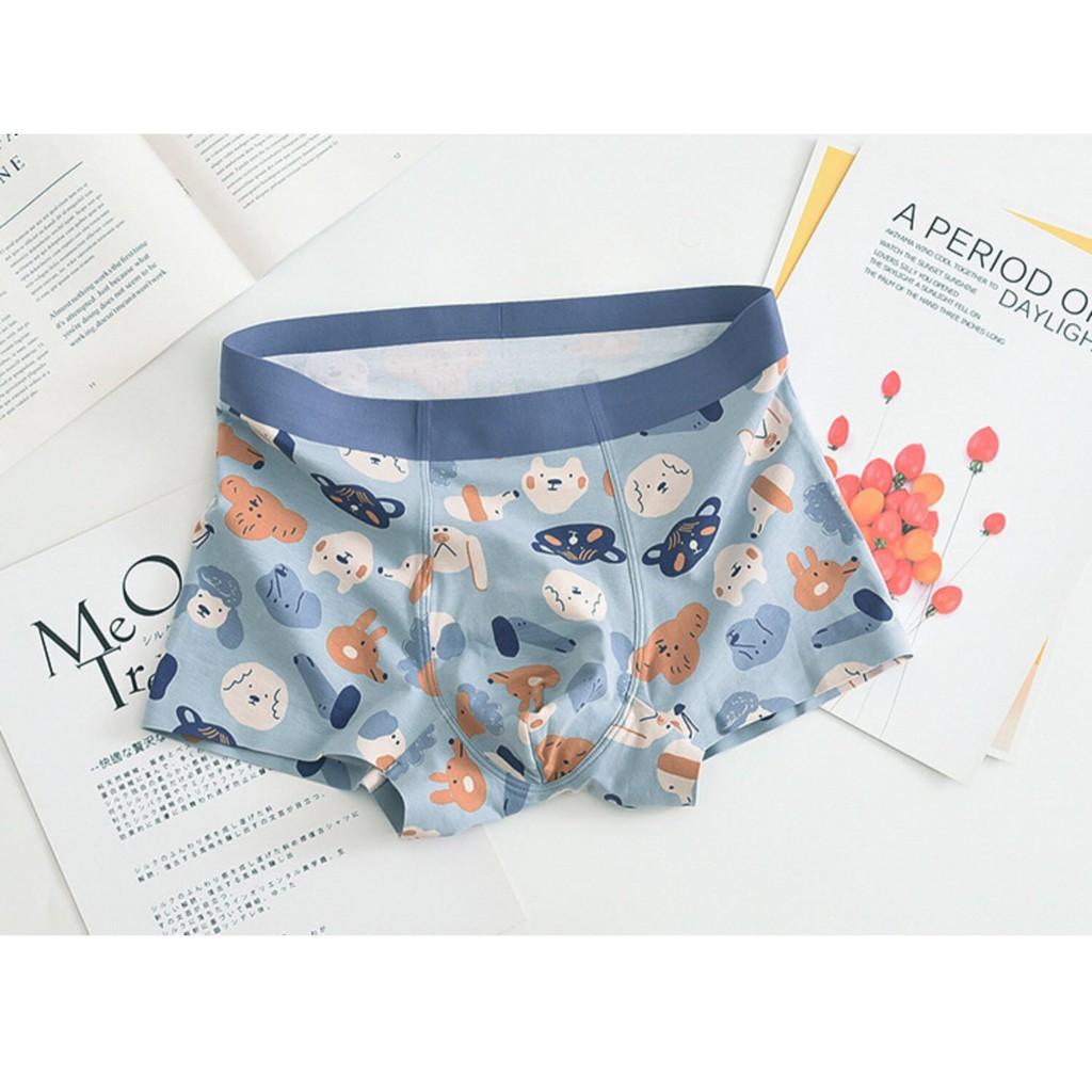 QUẦN LÓT NAM - BOXER Họa Tiết Dễ Thương - Vải Su Ép Xịn Không Đường May