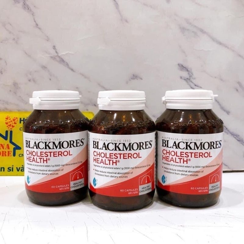 Combo 3 lọ Thực Phẩm Bảo Vệ Sức Khỏe Blackmores Cholesterol Health (60 viên) Hỗ Trợ Ngăn Ngừa Bệnh Tim Mạch