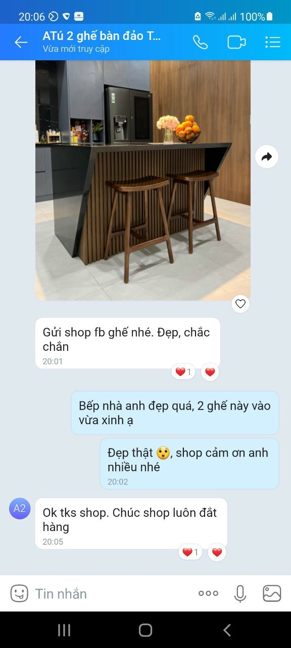 Ghế bar Đảo Võng màu óc chó cao65