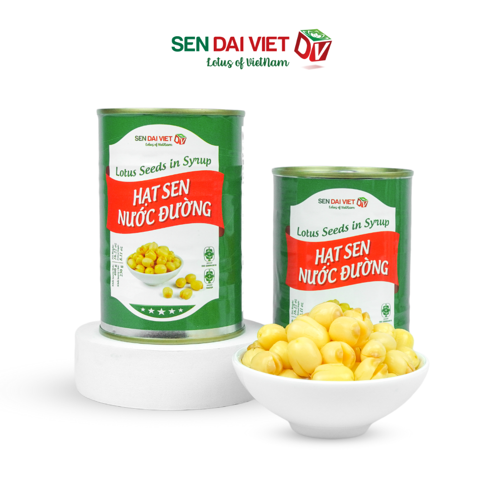 Hạt Sen Nước Đường- Hương Vị Thơm Ngon, Dễ Dàng Sử Dụng, ĐV- Sen Đại Việt- Lon 460g