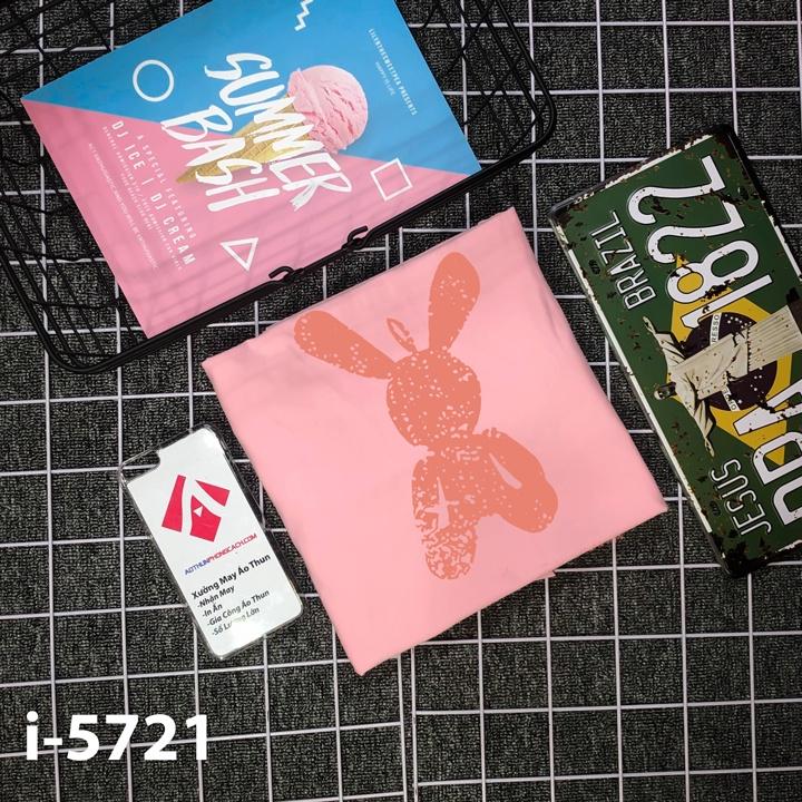 Áo Thun Unisex Nữ Họa Tiết Thỏ Hồng