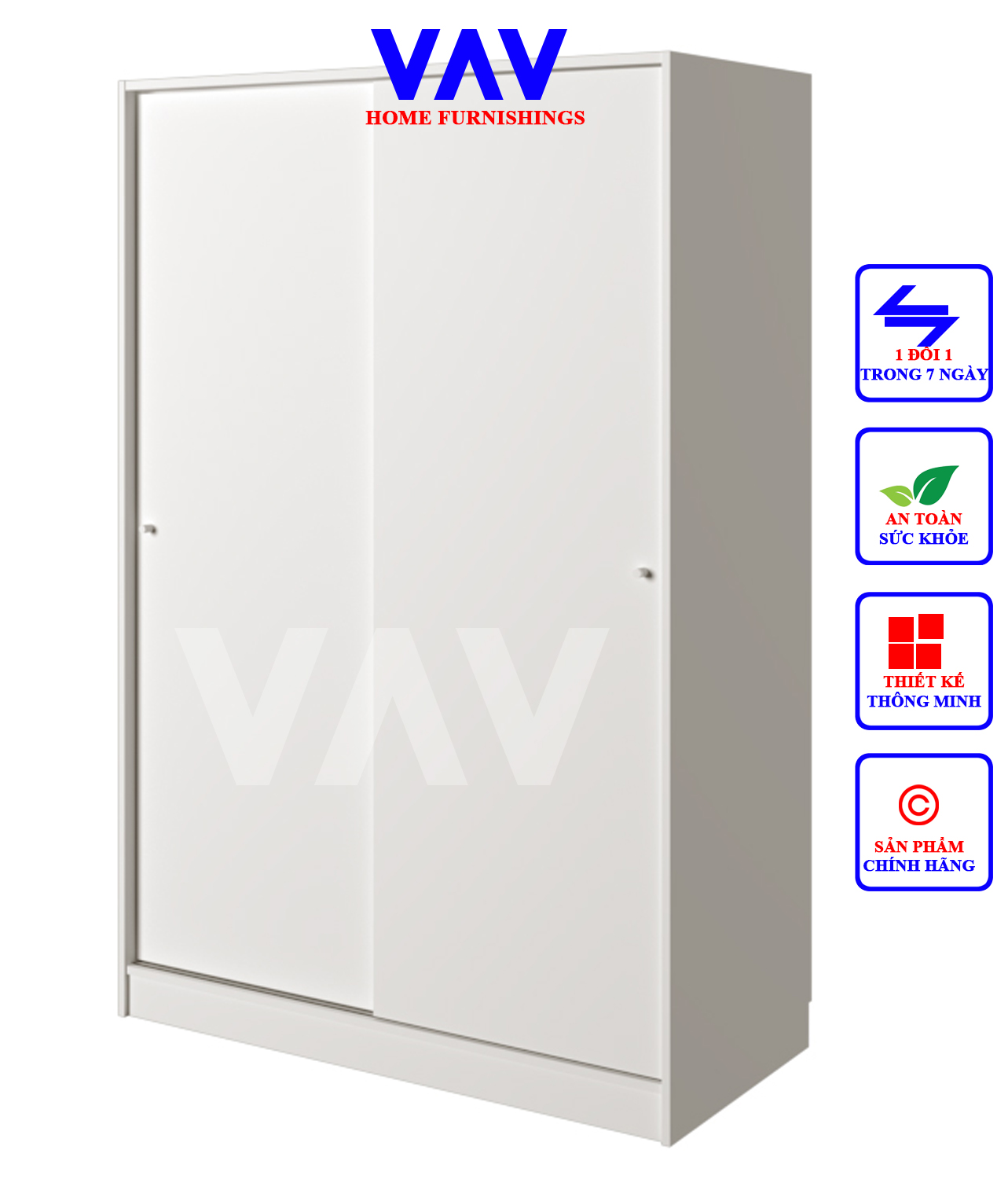 BLARRAD Tủ quần áo 2 cánh trượt phong cách Bắc Âu, Chính hãng VAV