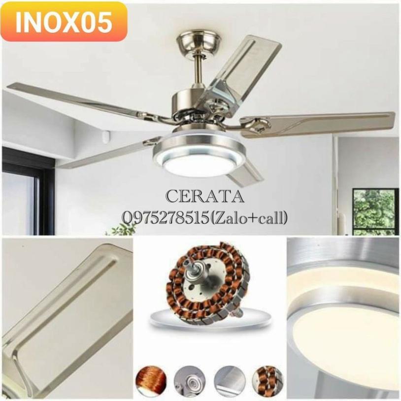 Quạt trần trên nhà Có Đèn 100% Lõi Đồng INOX-05 PROMAX tiết kiệm chi phí Điện