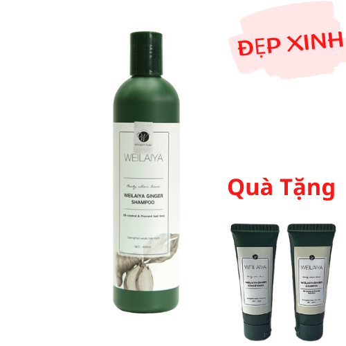 Dầu gội gừng trắng cao cấp Weilaiya 400ml ngăn ngừa rụng tóc, kích thích mọc tóc Tặng Kèm Gội (Xả) Mini Weilaiya Ngẫu Nhiên