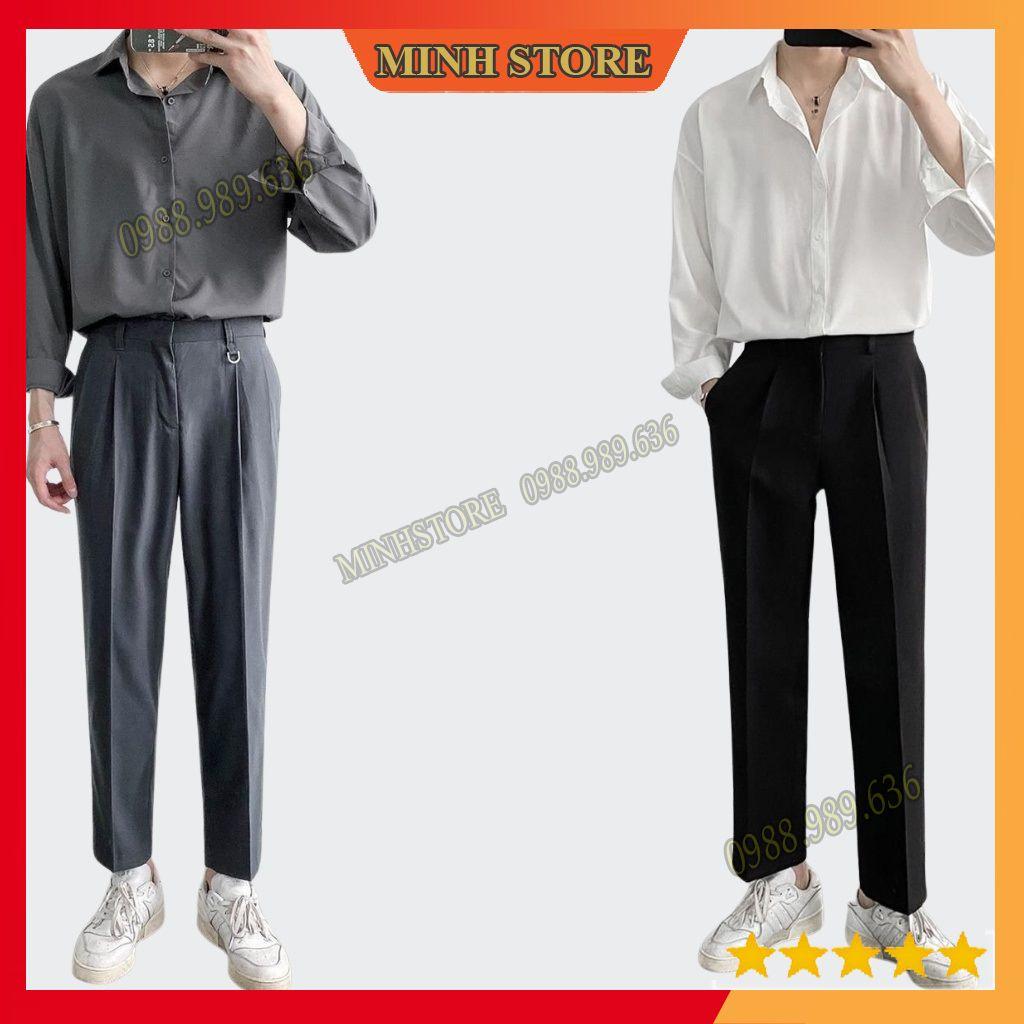 Quần tây nam dáng Baggy ống suông vải Hàn cao cấp, quần âu nam co giãn thời trang AU01 - MS66