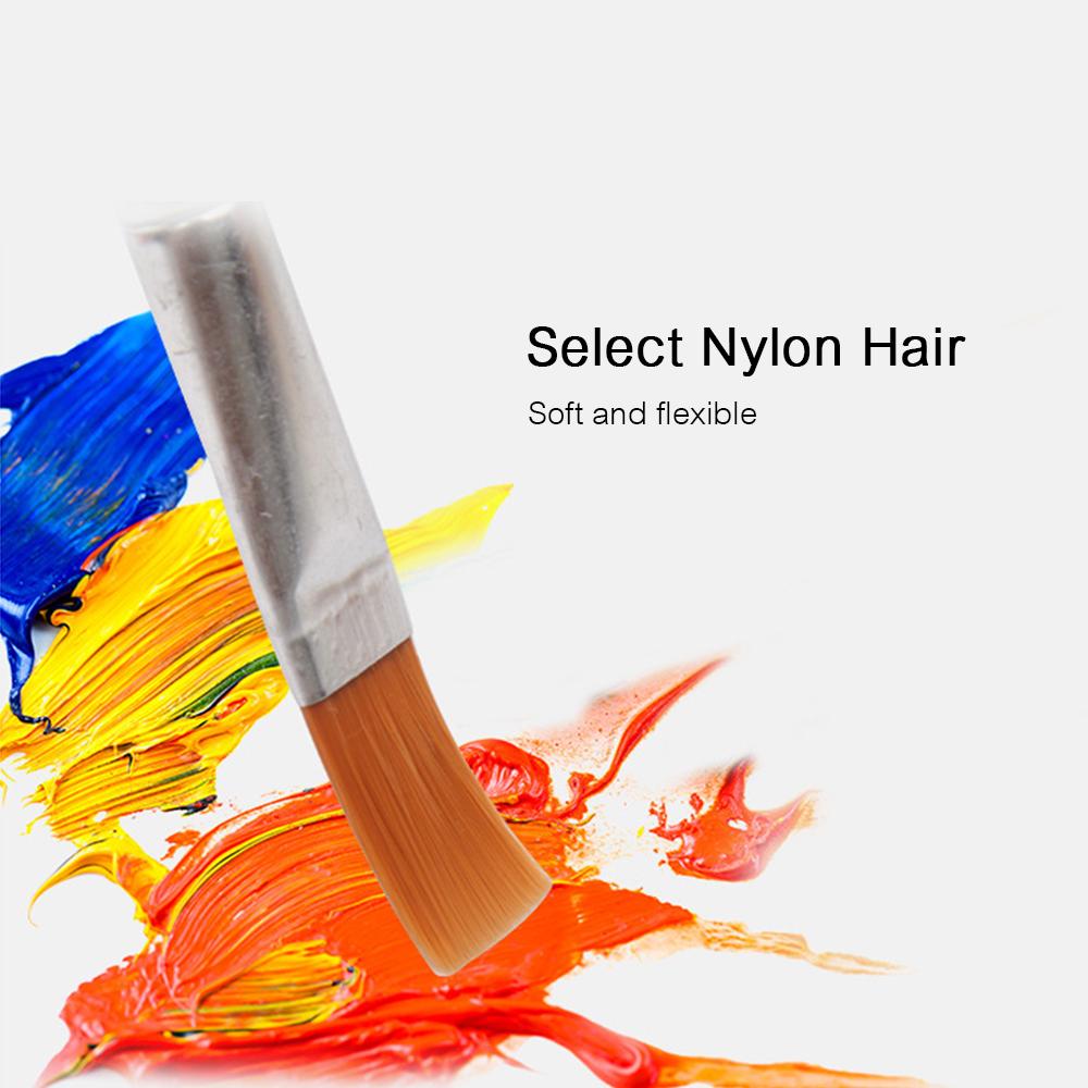 Bộ cọ sơn phẳng chất lượng 12 cái với đầu cọ bằng sợi nylon chọn lọc