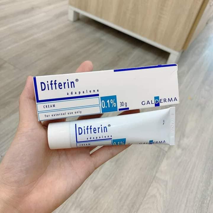 Kem hỗ trợ giảm mụn Differin Cream 0.1% Adapalene tuýp 30 gram(Hàng nội địa Pháp)