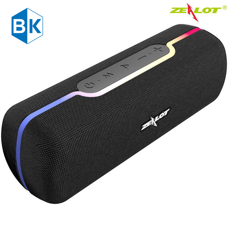 Loa Zealot S55 TWS Bluetooth 5.0, Âm Thanh Ấn Tượng 10W Với Đèn Màu Sắc Hỗn Hợp Âm Thanh Âm Chân Thực, Hàng Chính hãng