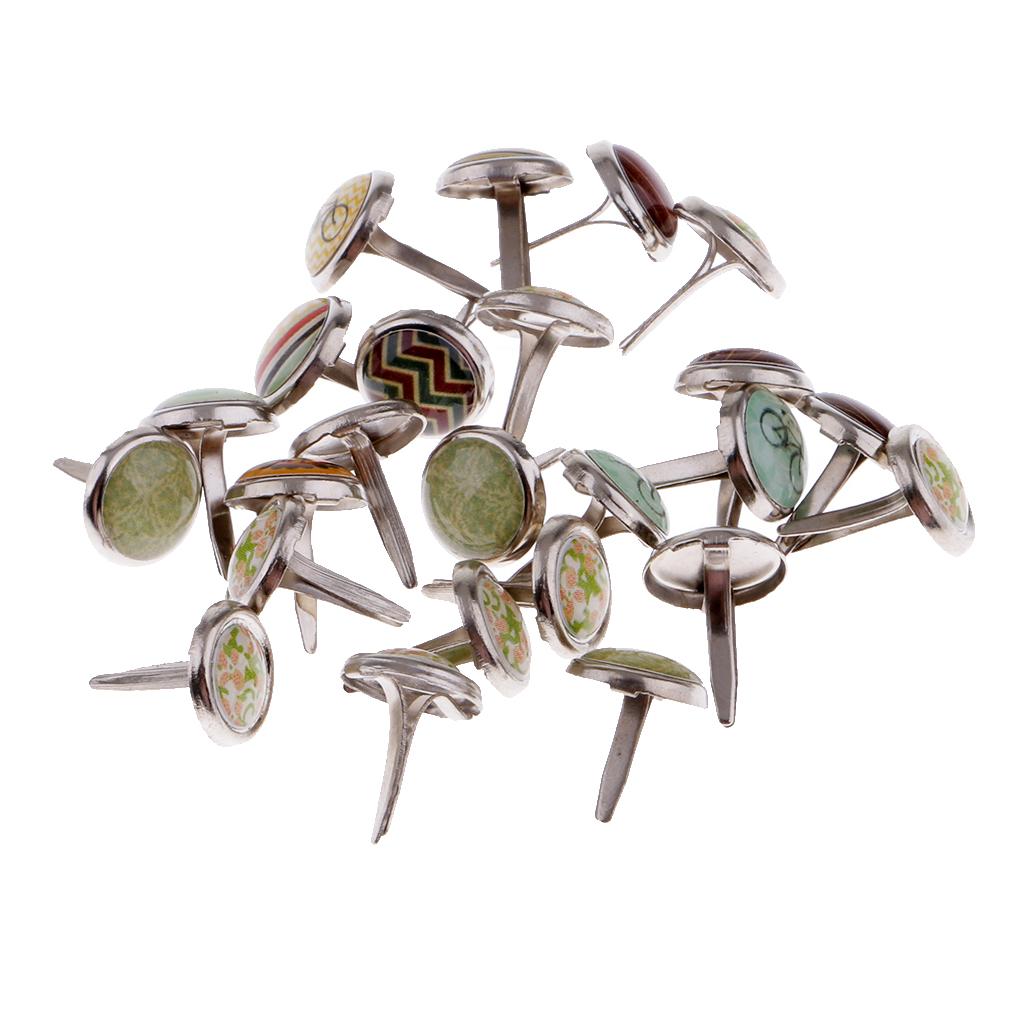 50 Con Hỗn Hợp Trang Trí Brads Giấy Khóa Sổ Lưu Tôn Dáng 9.5 Mm