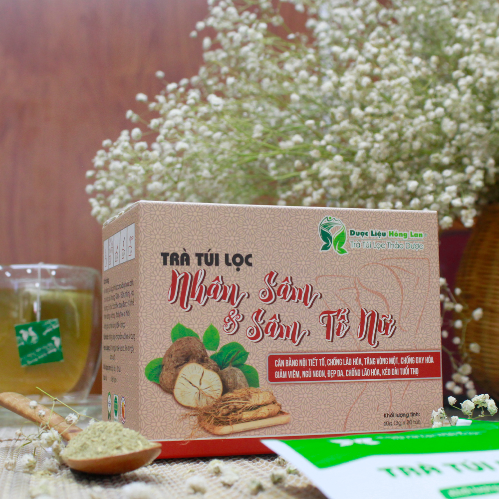 Trà túi lọc Nhân Sâm & Sâm Tố Nữ 60g Dược Liệu Hồng Lan
