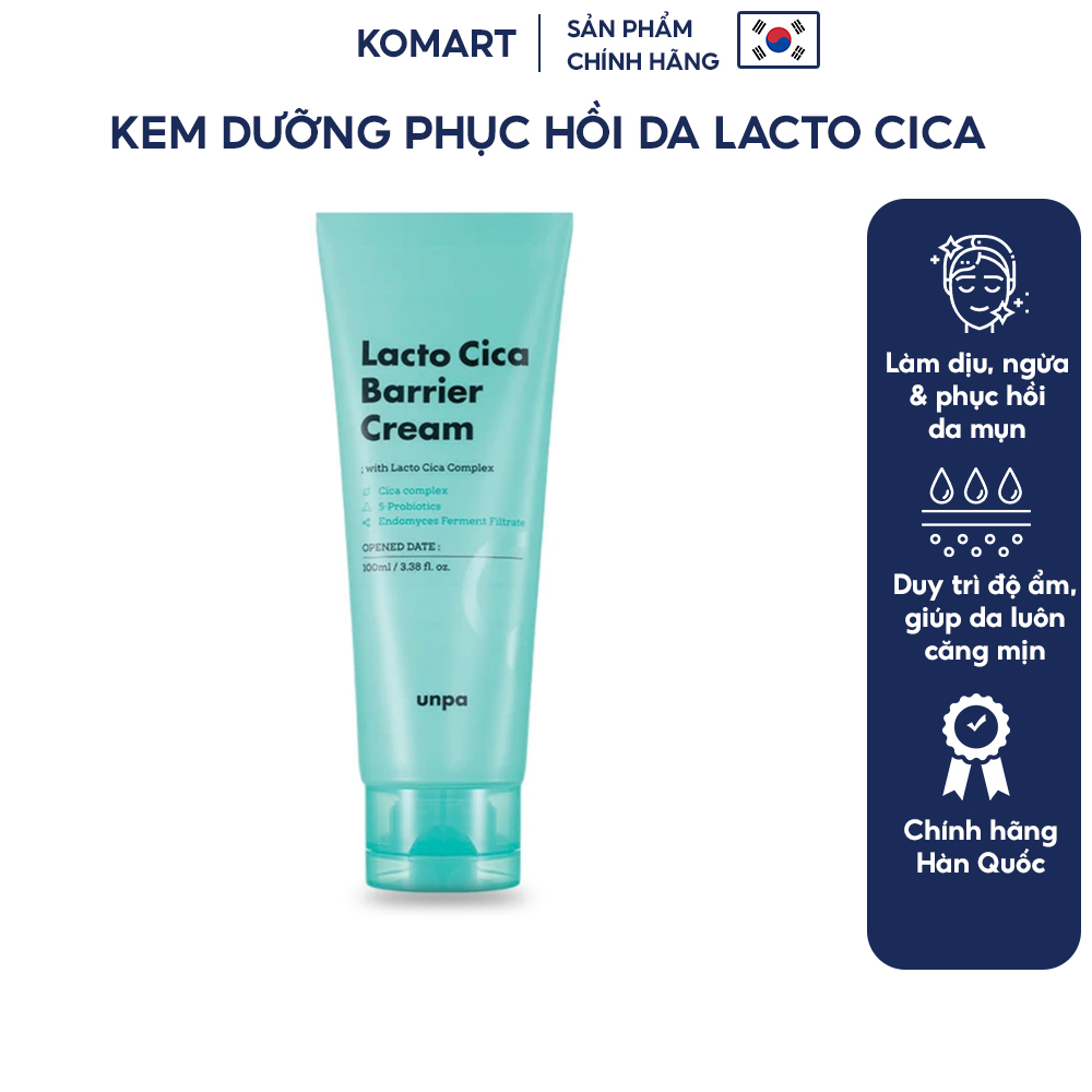 Kem Dưỡng Ẩm Phục Hồi Và Làm Sáng Da Unpa Lacto Cica Barrier Cream 100ml