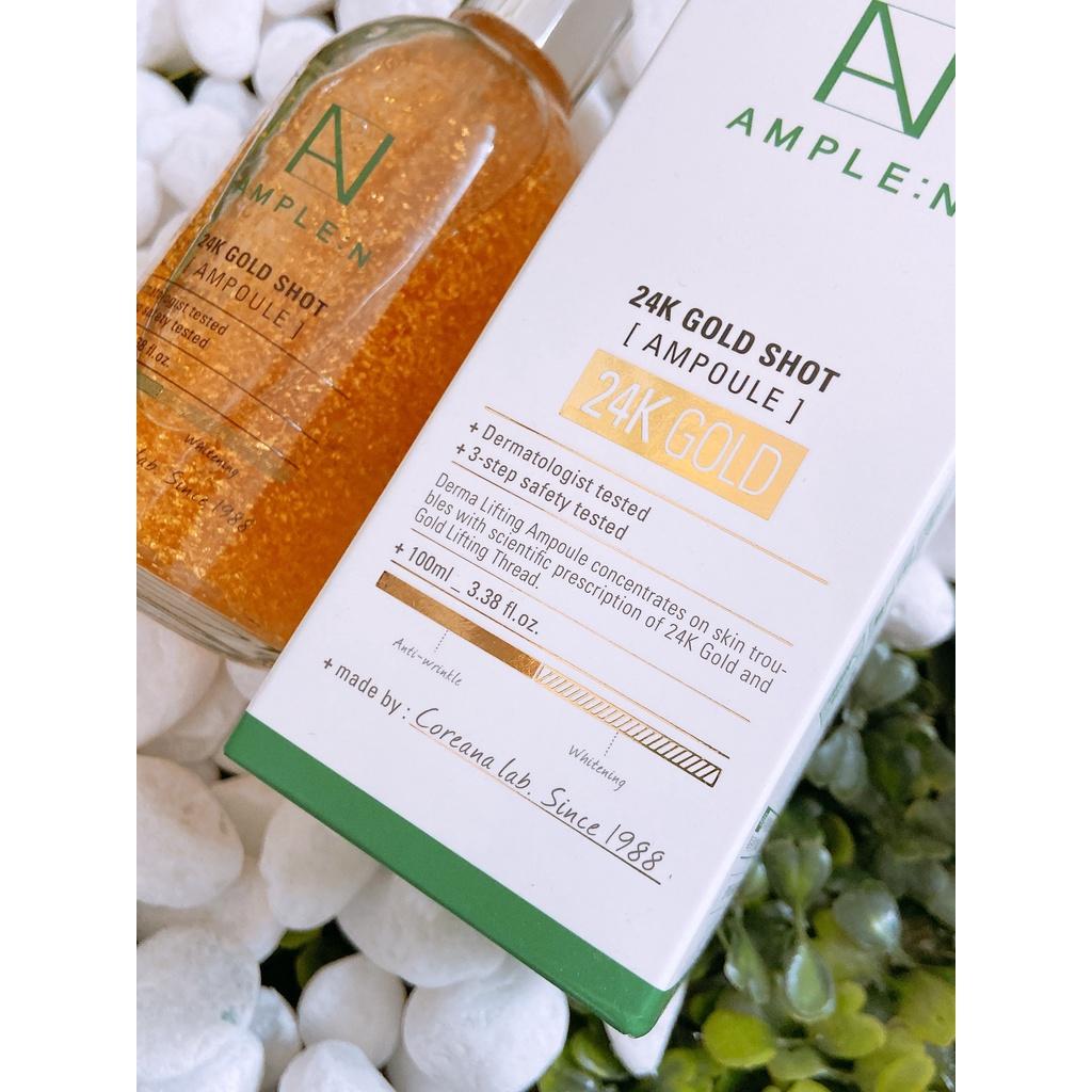 Tinh chất vàng AMPLE:N 24K Gold Shot Ampoule 100ml tăng đàn hồi chống lão hóa