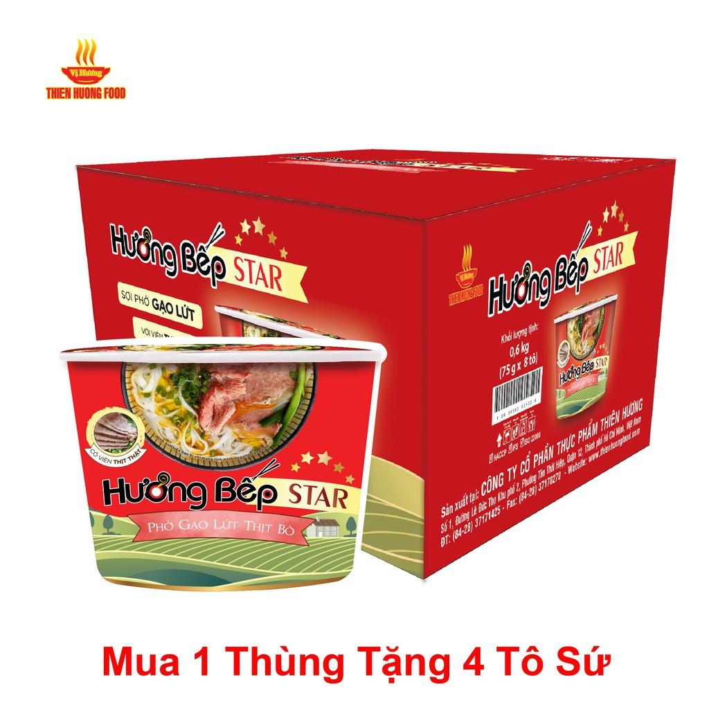 Thùng 8 tô Phở Gạo Lứt Thịt Bò Hương Bếp Star 75gr/Tô