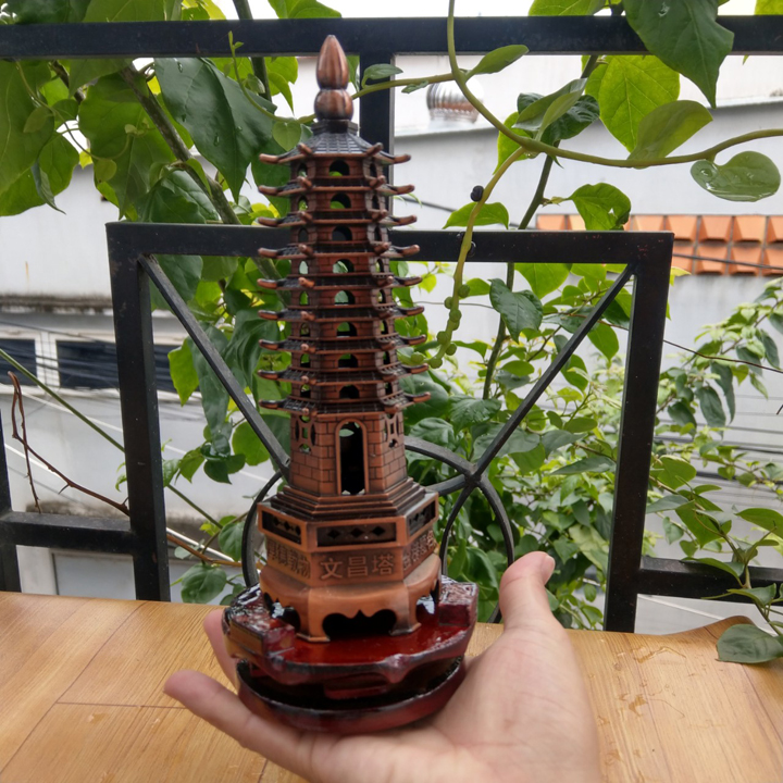 Tháp Văn Xương 9 tầng hợp kim đồng cao 21cm - T0004