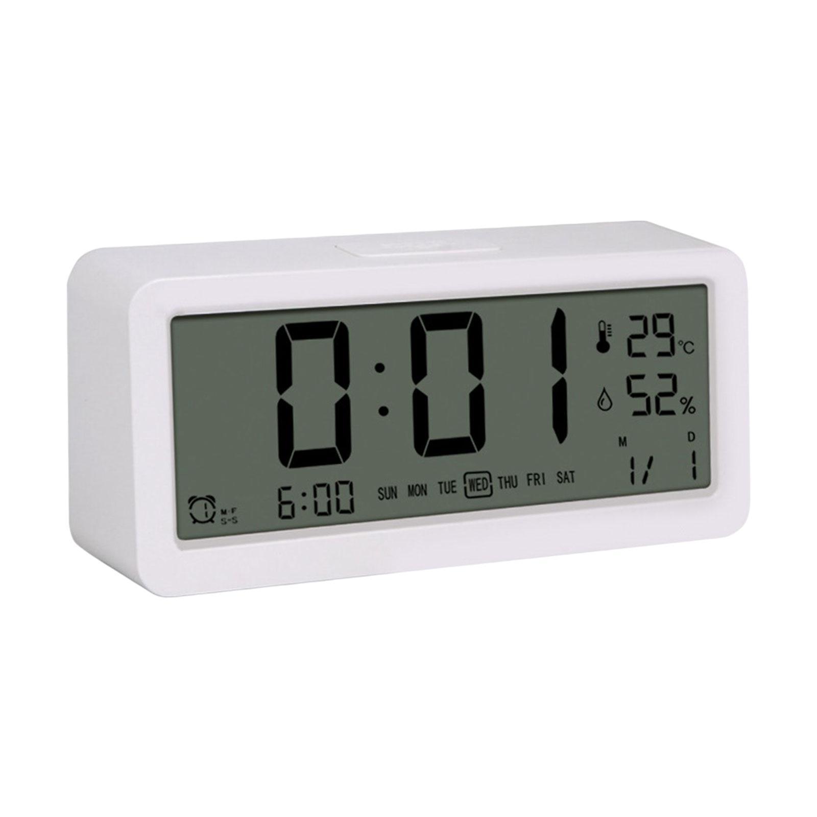 Digital Alarm Clock Temperature Humidity Display for Kids Tabletop Bedroom