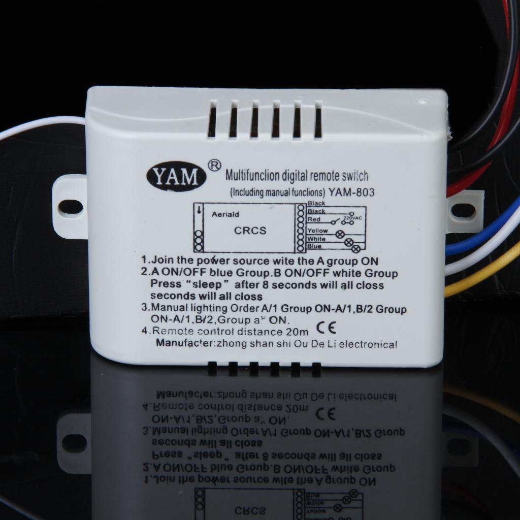 7x3-Way ON/OFF 220V-240V Light Digital Wireless Wall Switch + Remote Control