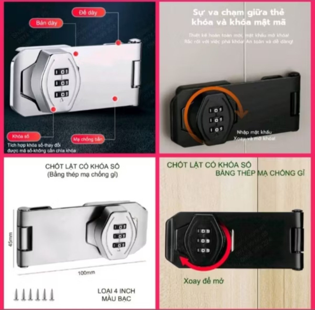 1 CÁI KHÓA CỬA KHÓA SỐ MẬT KHẨU CAO AN TOÀN CHO MỌI GIA ĐÌNH
