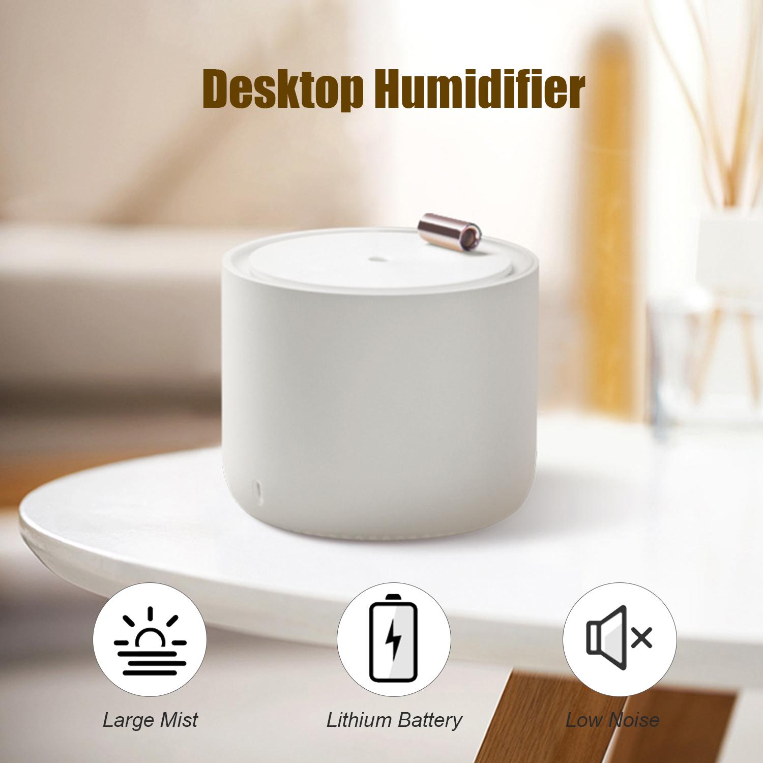 Máy tạo ẩm phun sương để bàn 400mL với ánh sáng đèn LED sạc pin USB
