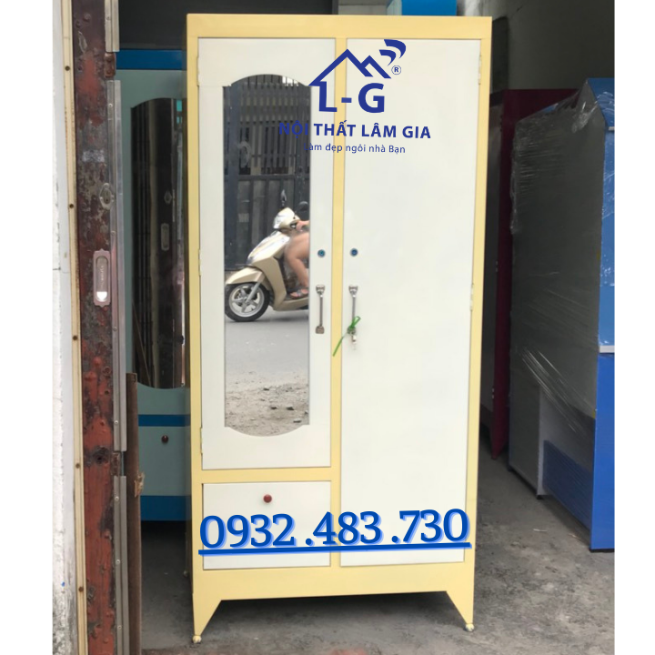 Tủ sắt quần áo sơn dầu cao 1m8 rộng 90cm