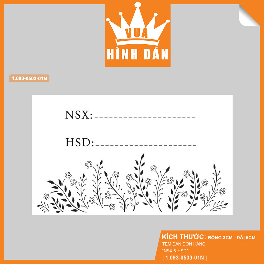 Set 50/100 nhãn dán NGÀY SẢN XUẤT NSX, HẠN SỬ DỤNG HSD (5x3cm) - tem thank you dán gói hàng, hộp, túi sản phẩm dành cho shop (1.093)