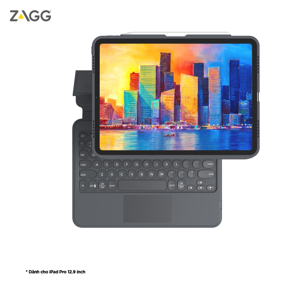 Ốp lưng kèm bàn phím ZAGG Pro Keys with Trackpad cho iPad Pro 12.9 inch - Hàng chính hãng